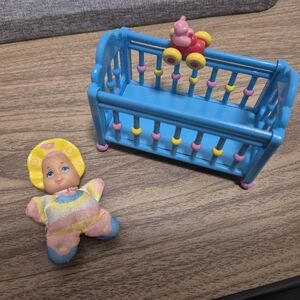 Vintage 1989 Lewis Galoob SO SMALL Babies Baby And Crib